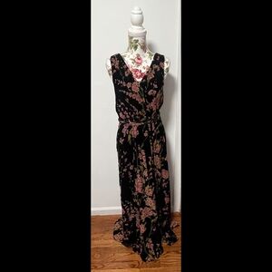 Brand New Baltic Born Black and Pink Floral Maxi Dress